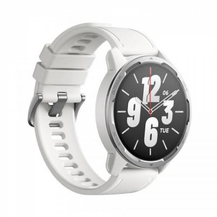 Smartwatch Xiaomi Watch S1 Active GL, 1.43 inch, Curea Silicon, Silver-Moon White