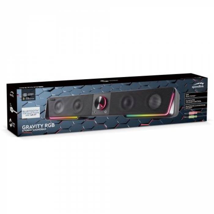 Soundbar 2.0 Speedlink GRAVITY RGB, 12W, Black