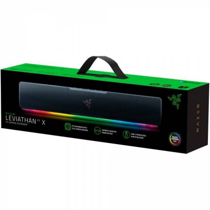 Soundbar Razer Leviathan V2 X, Bluetooth, Black