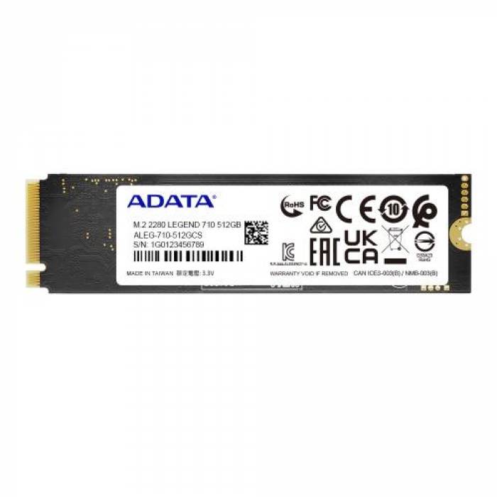 SSD Adata LEGEND 710 512GB, PCI Express 3.0 x4, M.2 SSD Adata LEGEND 710 512GB, PCI Express 3.0 x4, M.2