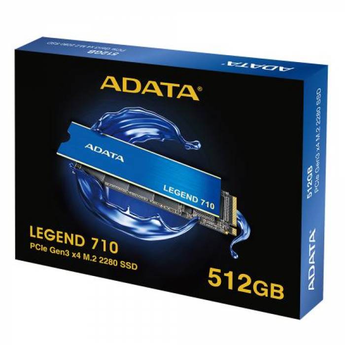 SSD Adata LEGEND 710 512GB, PCI Express 3.0 x4, M.2 SSD Adata LEGEND 710 512GB, PCI Express 3.0 x4, M.2