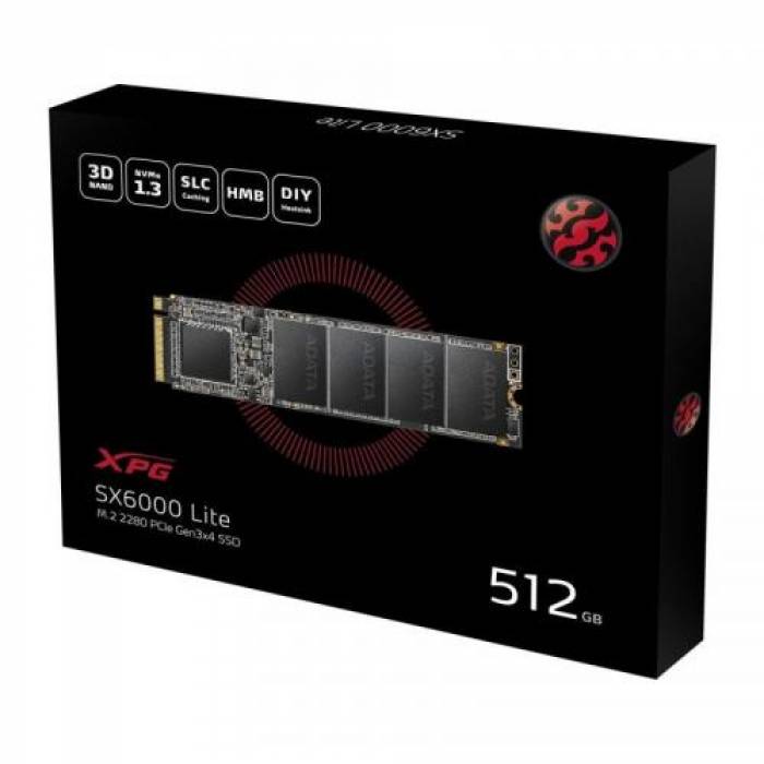 SSD ADATA SX6000 Lite, 512GB, PCI Express 3.0 x4, M.2