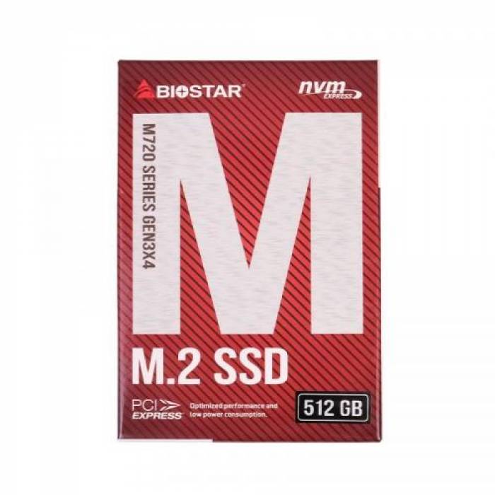 SSD Biostar M720 512GB, PCI-Express 3.0 x4, M.2