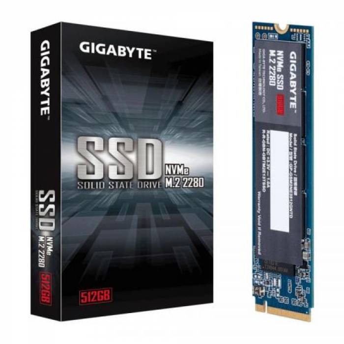 SSD Gigabyte NVMe, 512GB, PCI Express 3.0 x4, M.2