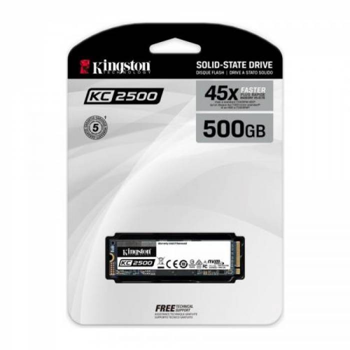 SSD Kingston KC2500 500GB, PCIe Gen3 x4, M.2