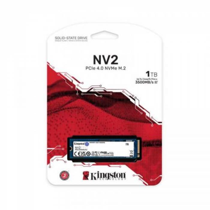 SSD Kingston NV2 SNV2S/1000G 1TB, PCI Express 4.0 x4, M.2