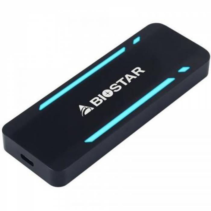 SSD portabil Biostar P500 RGB 1TB, USB 3.2 Gen2 Tip C, M.2, Black