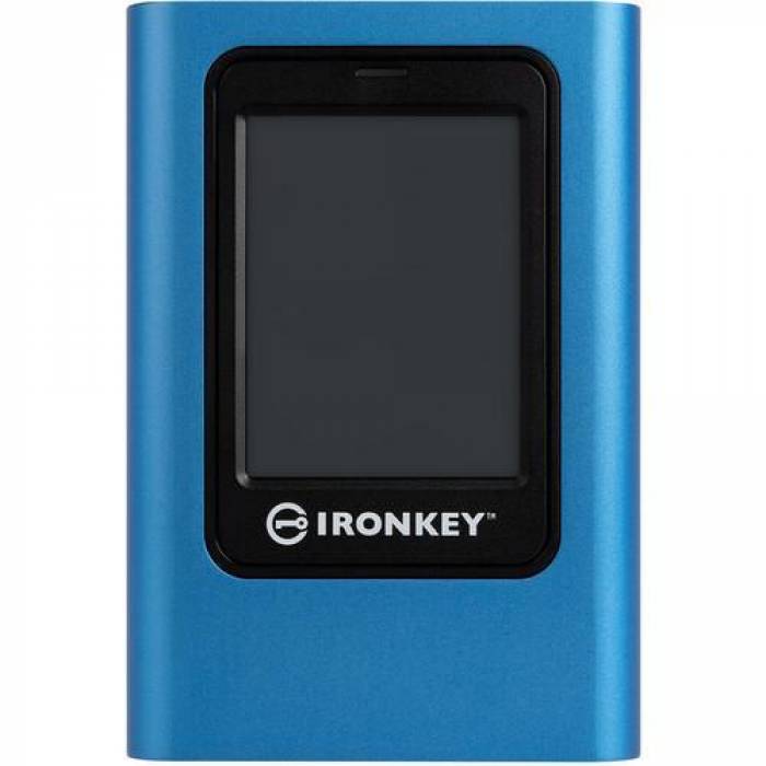 SSD portabil Kingston IronKey Vault Privacy 80 1.92TB, USB 3.0 Tip C, Blue