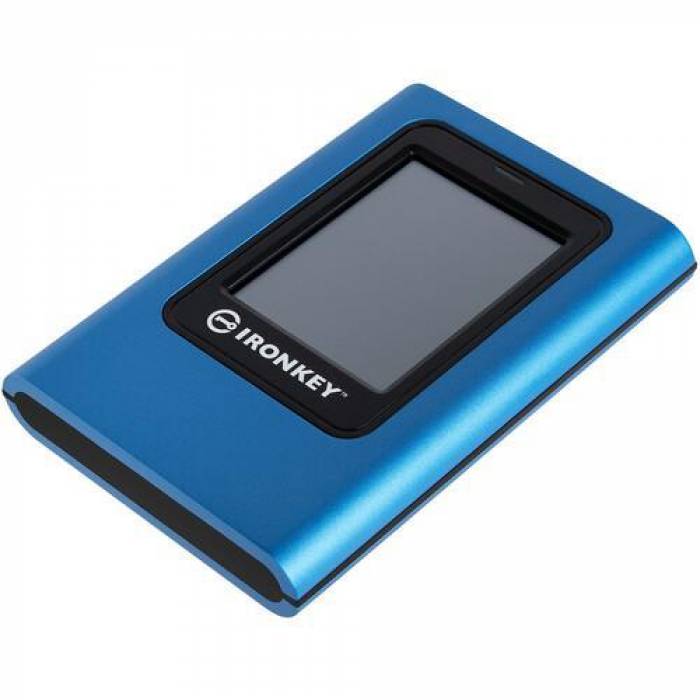 SSD portabil Kingston IronKey Vault Privacy 80 1.92TB, USB 3.0 Tip C, Blue