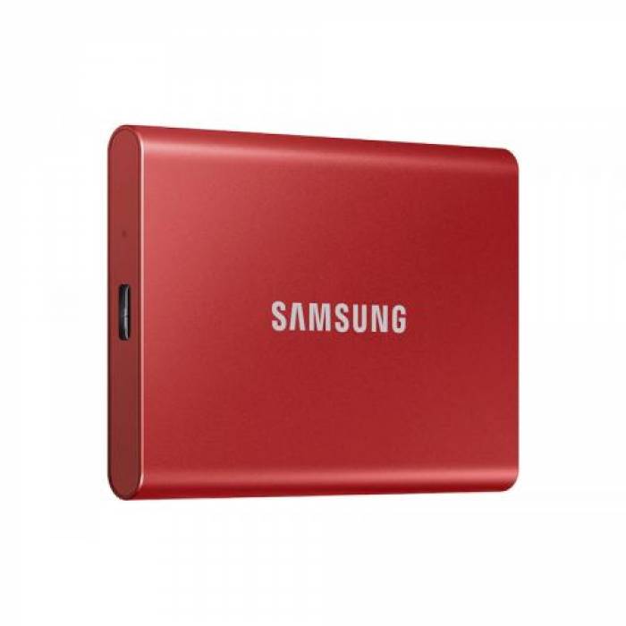 SSD Portabil Samsung T7, 500GB, USB-C 3.2, Red