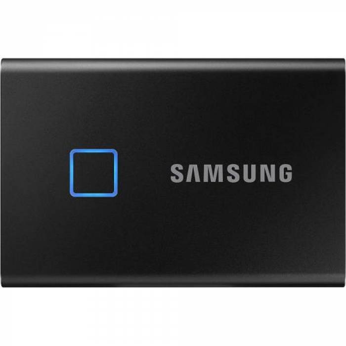 SSD Portabil Samsung T7 Touch, 1TB, USB-C 3.1, Metallic Black