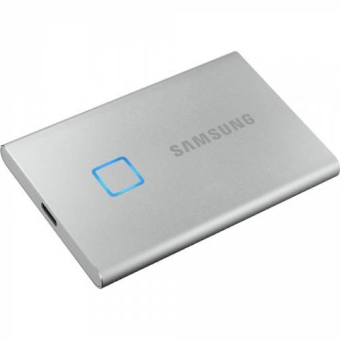 SSD Portabil Samsung T7 Touch, 1TB, USB-C 3.1, Metallic Silver