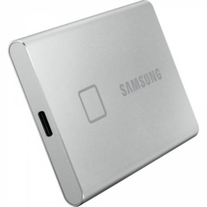 SSD Portabil Samsung T7 Touch, 1TB, USB-C 3.1, Metallic Silver