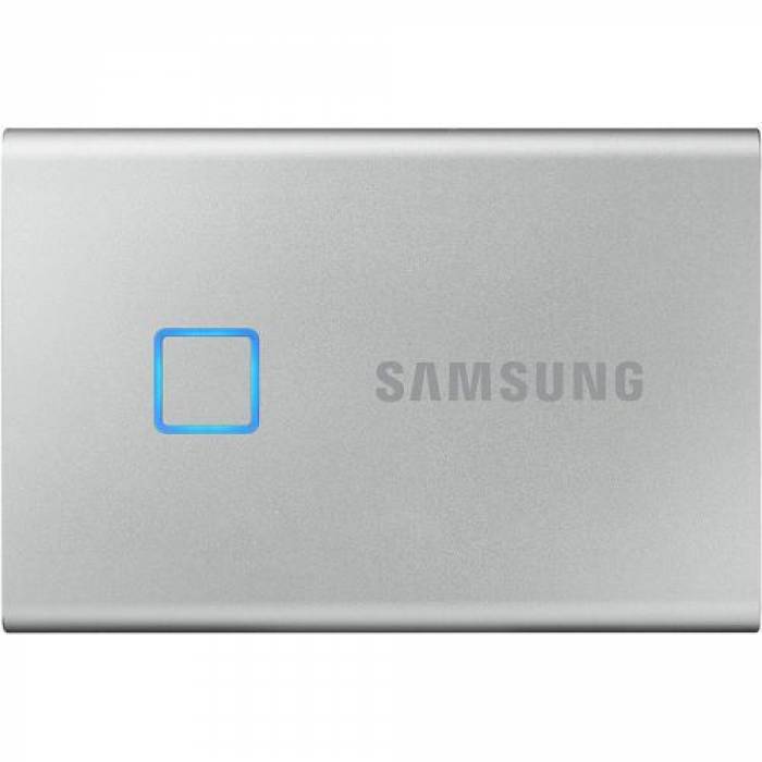 SSD Portabil Samsung T7 Touch, 2TB, USB-C 3.1, Metallic Silver
