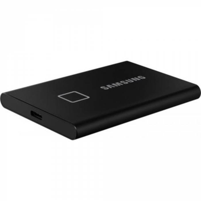 SSD Portabil Samsung T7 Touch, 500GB, USB-C 3.1, Metallic Black