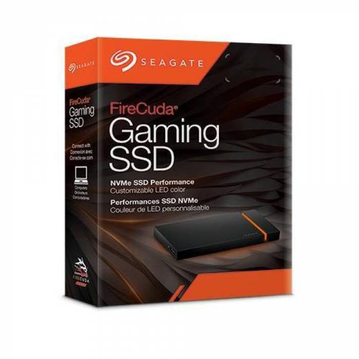 SSD Portabil Seagate FireCuda Gaming, 1TB, USB 3.2 Gen 2x2, Black