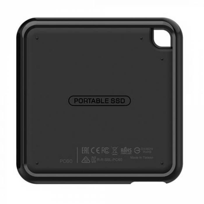 SSD Portabil Silicon Power PC60 480GB, USB 3.1, Black