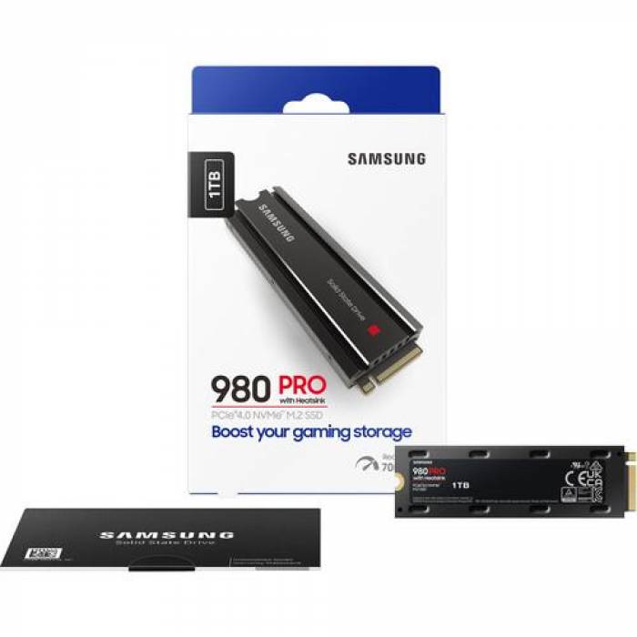 SSD Samsung 980 PRO Heatsink 1TB, PCI Express 4.0 x4, M.2 2280