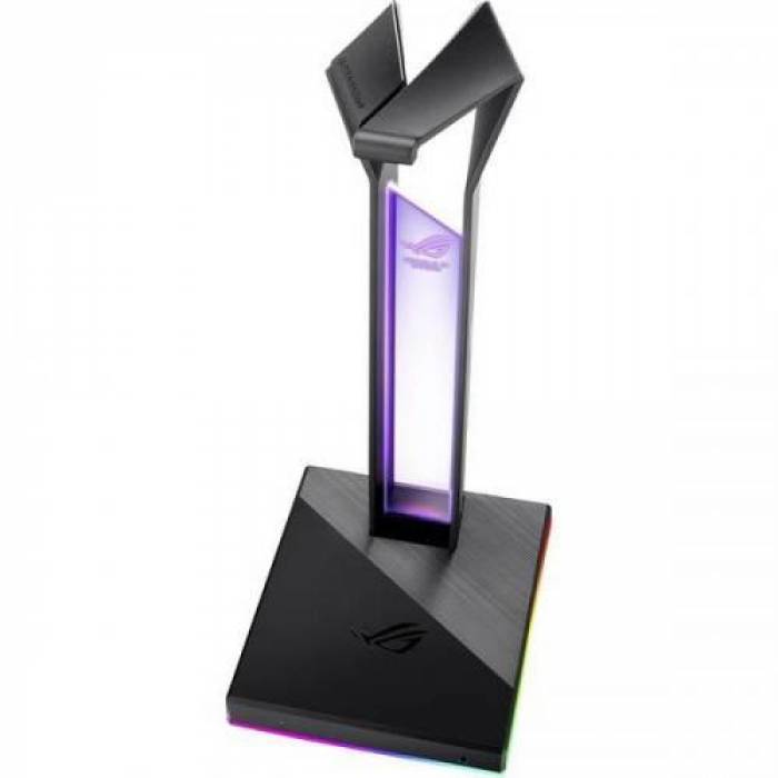 Stand casti Asus ROG Throne Qi, RGB LED, Black