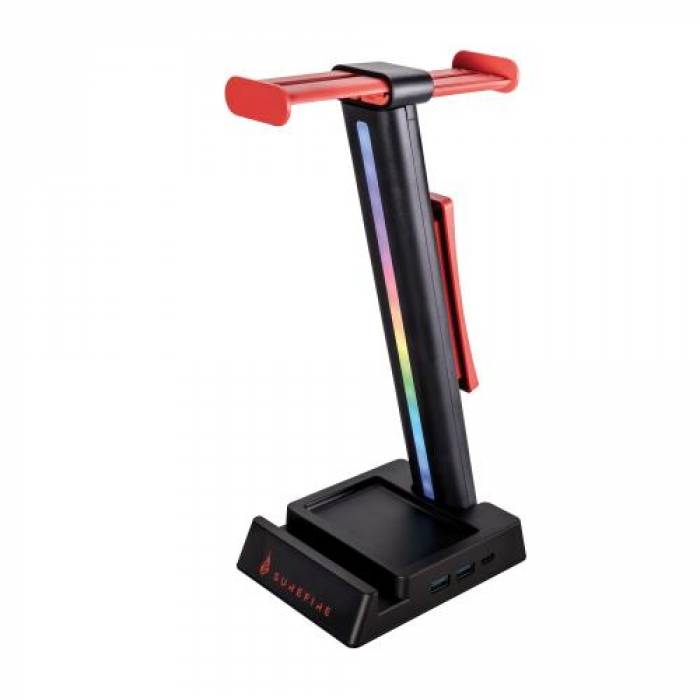 Stand casti SureFire by Verbatim Vinson N2 Dual Balance, RGB LED, USB, Black 