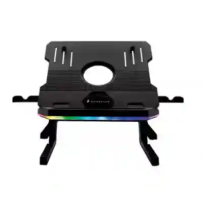 Stand laptop SureFire by Verbatim Portus X2 pliabil, RGB LED, USB, Black