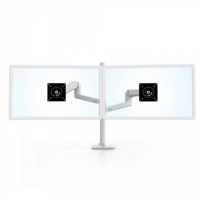 Stand monitor Ergotron LX Dual Stacking, 40inch, White