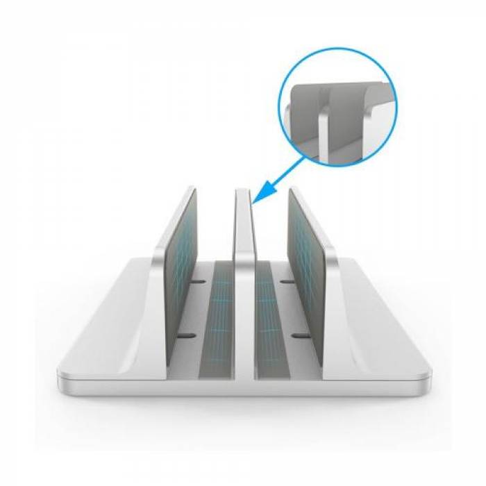 Stand vertical laptop Spacer SPS-Vertical, Silver