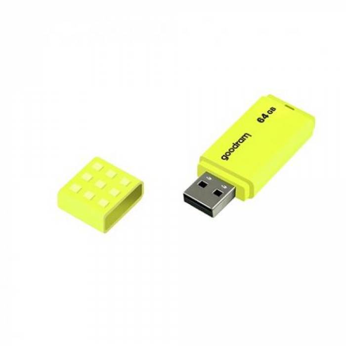 Stick memorie Goodram UME2, 64GB, USB 2.0, Yellow