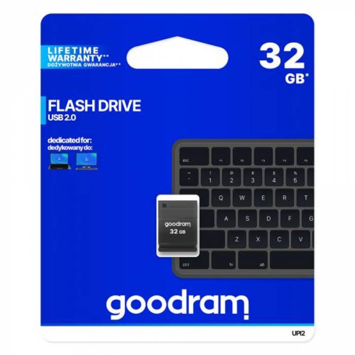 Stick memorie Goodram UPI2, 32GB, USB 2.0, Black