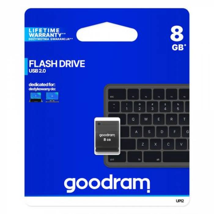 Stick memorie Goodram UPI2, 8GB, USB 2.0, Black