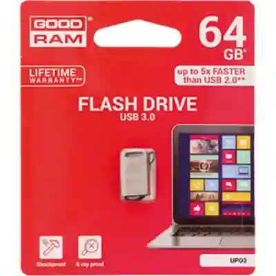 Stick memorie Goodram UPO3, 64GB, USB 3.0, Silver