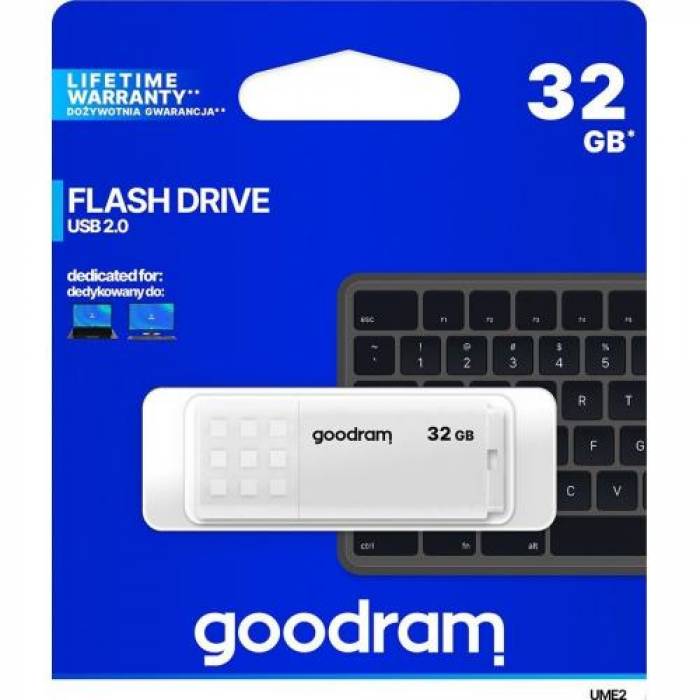 Stick memorie GOODRAM Valentine Limited Edition, 32GB, USB 2.0, White