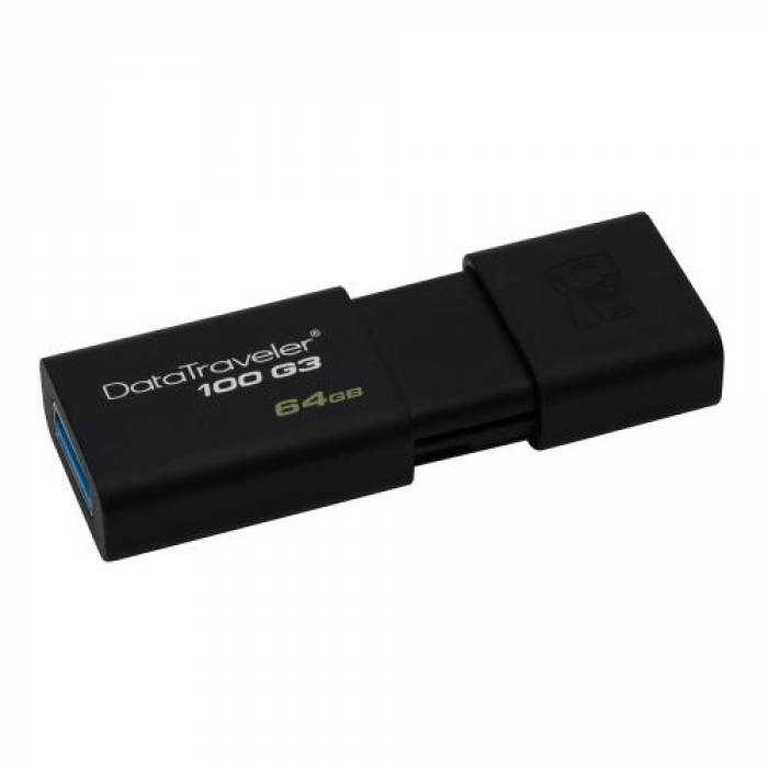 Stick memorie Kingston DataTraveler 100 G3 64GB, USB3.0, Black
