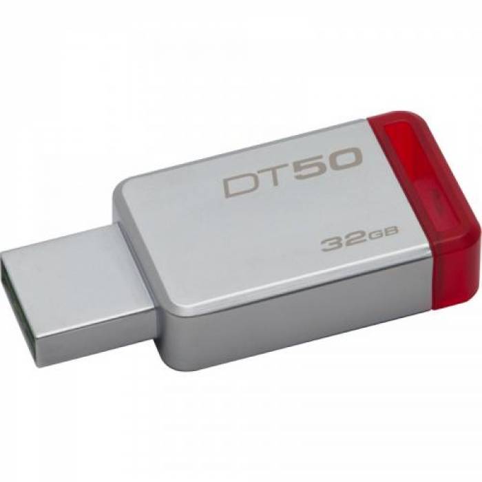 Stick Memorie Kingston DataTraveler 50 32GB, USB3.0, Metal/Red