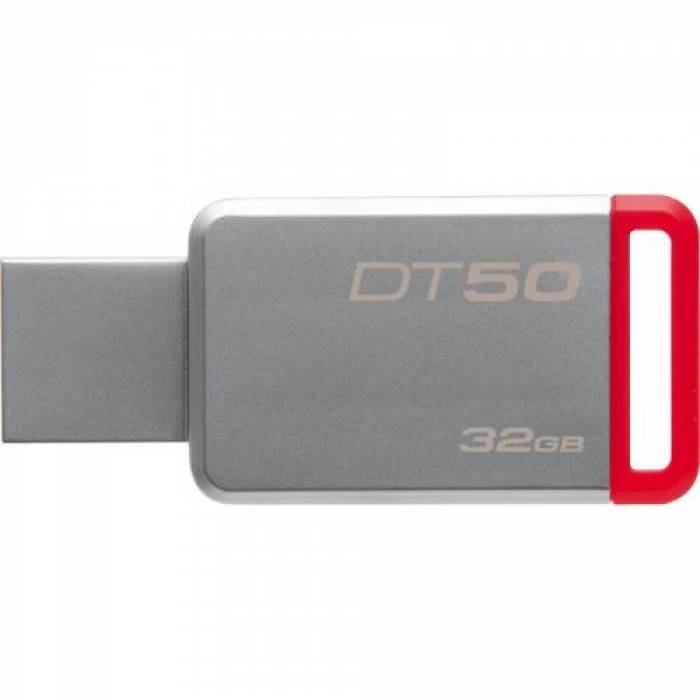 Stick Memorie Kingston DataTraveler 50 32GB, USB3.0, Metal/Red