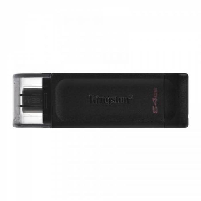 Stick memorie Kingston DataTraveler 70 64GB, USB 3.2 tip C, Black