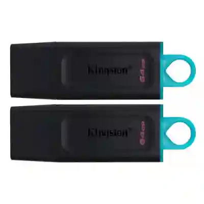 Stick memorie Kingston DataTraveler Exodia 32GB, USB 3.0, Black-Teal, 2 Pack