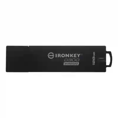 Stick memorie Kingston IronKey D300 Managed, 128GB, USB 3.0, Black