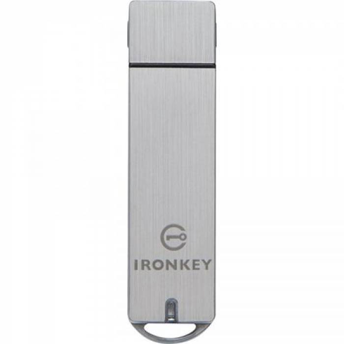 Stick Memorie Kingston IronKey Enterprise S1000 Encrypted 128GB, USB 3.0, Silver
