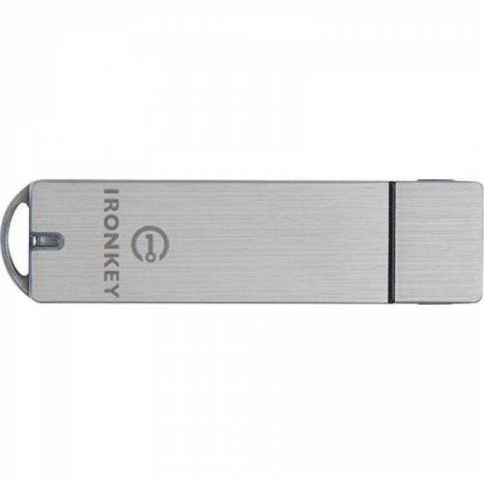 Stick Memorie Kingston IronKey Enterprise S1000 Encrypted 128GB, USB 3.0, Silver