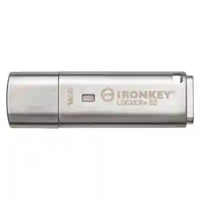 Stick Memorie Kingston IronKey Locker+50 16GB, USB 3.2 Gen 1, Silver