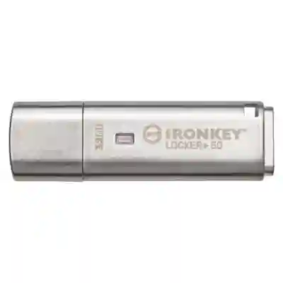 Stick Memorie Kingston IronKey Locker+50 32GB, USB 3.2 Gen 1, Silver