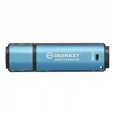 Stick Memorie Kingston IronKey Vault Privacy 50, 64GB, USB 3.0, Blue