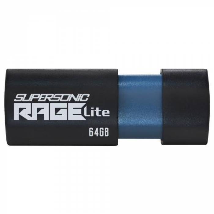 Stick memorie Patriot Supersonic Rage Lite 64GB, USB3.0, Black