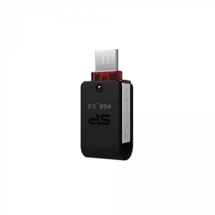 Stick Memorie Silicon Power Mobile X31 OTG 8GB, USB 3.1, MIcroUSB, Black-Silver