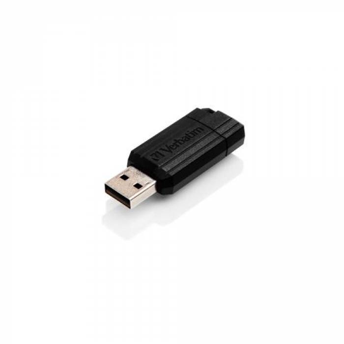 Stick memorie USB Verbatim Flashdrive PinStripe, 128GB, Black