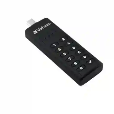 Stick memorie Vebratim Keypad Secure, 64GB, USB 3.0, Black