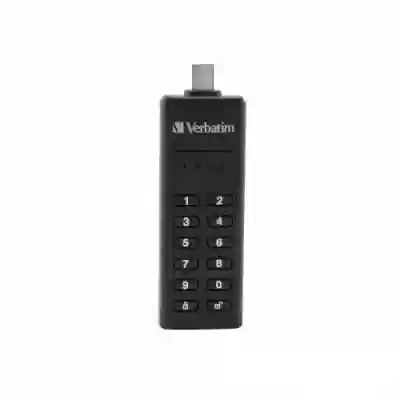 Stick memorie Verbatim Keypad Secure, 64GB, USB-C, Black