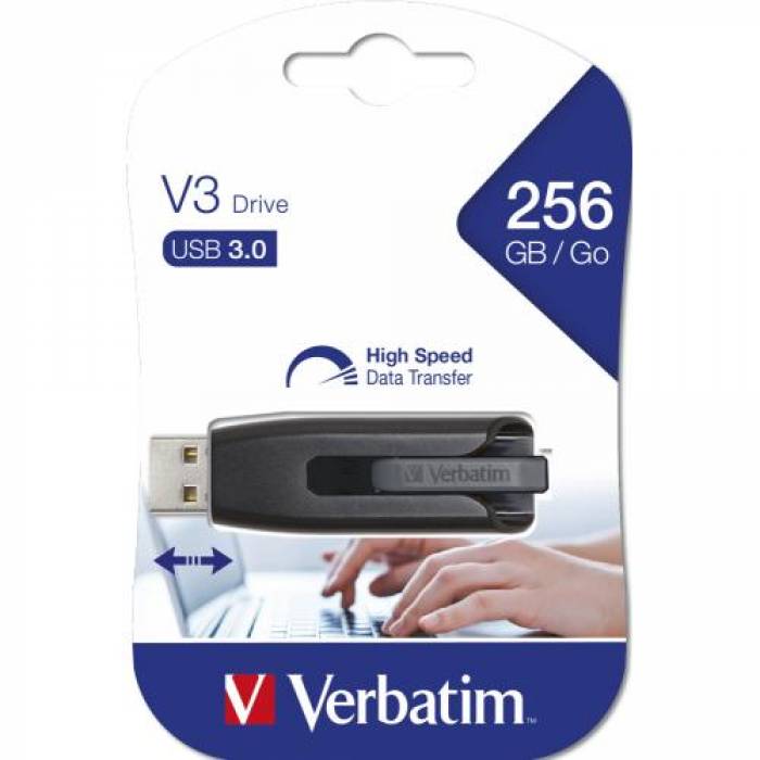 Stick memorie Verbatim Store 'n' Go V3 256GB, USB 3.0, Black
