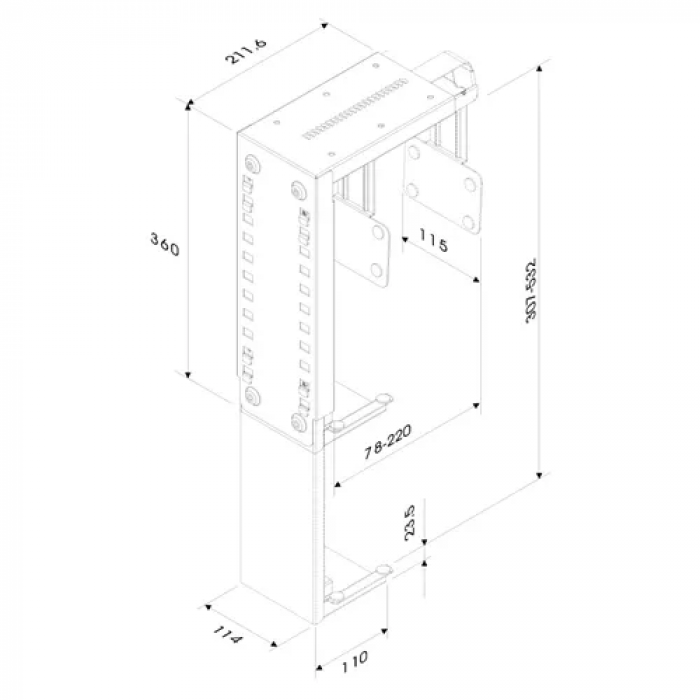 Suport calculator Neomounts PC Mount UnderDesk, Silver